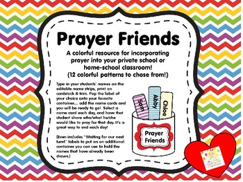 Preview of Prayer Friends - {A colorful resource for incorporating prayer into your class!}