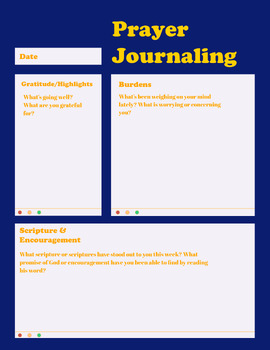 Preview of Prayer Journal Template