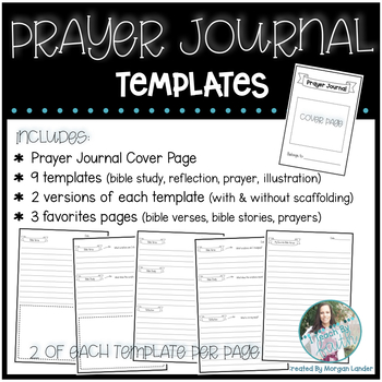 Prayer Journal Templates by I Teach By Faith | Teachers Pay Teachers