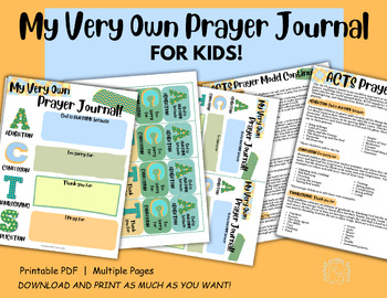 Preview of Prayer Printable for Kids, Prayer Guide, ACTS Prayer, Sunday School Lesson, Pray