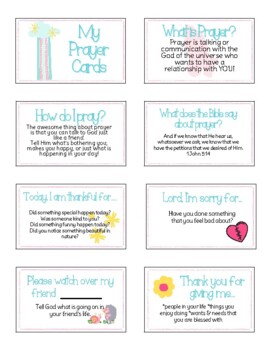 Preview of Prayer Prompt Cards for Kids