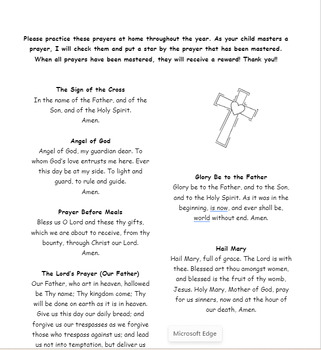 Preview of Prayer Sheet