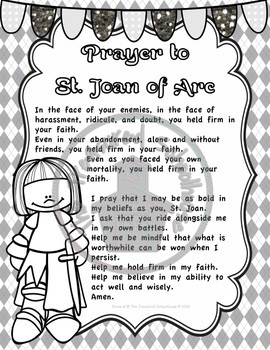 Prayer to St. Joan of Arc Prayer Pack by The Treasured Schoolhouse