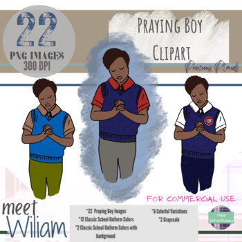 Preview of Praying Boy Clipart