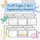 Pre-AP English 2: Unit 1 Supplementary Handouts- PRINTABLE