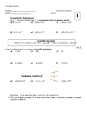 Pre Alegebra - Scientific Notation worksheets