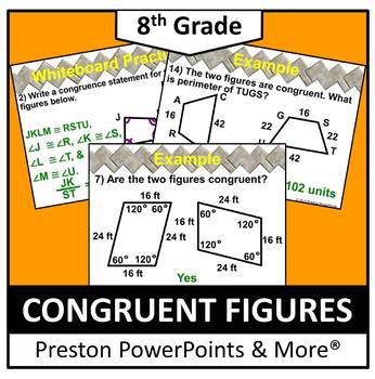 Preview of (8th) Congruent Figures in a PowerPoint Presentation