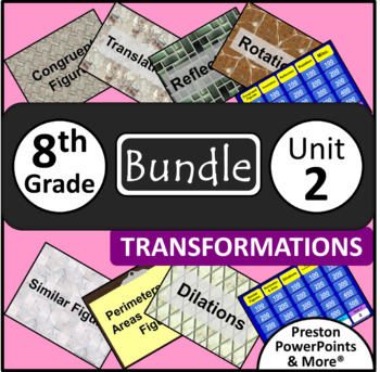 Preview of (8th) Transformations {Bundle} in a PowerPoint Presentation