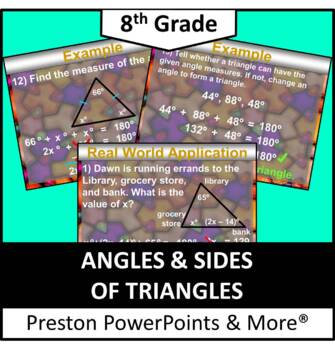 Preview of (8th) Angles and Sides of Triangles in a PowerPoint Presentation