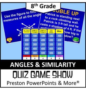 Preview of (8th) Quiz Show Game Angles and Similarityin a PowerPoint Presentation