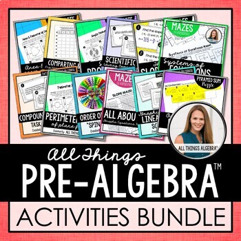 Preview of Pre-Algebra Activities Bundle | All Things Algebra®