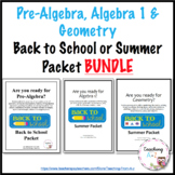 Pre-Algebra, Algebra 1, & Geometry Readiness Summer or Bac