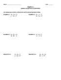 Pre-Algebra / Algebra 1 Solving Systems by Elimination