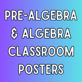 Pre Algebra & Algebra Classroom Posters