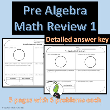 Preview of Pre Algebra Back to School Math Review