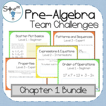 Preview of Pre-Algebra Chapter 1 Bundle with Boom Learning Digital Card Decks