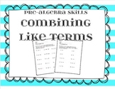 Pre-Algebra:  Combining Like Terms