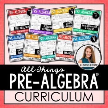 Preview of Pre-Algebra Curriculum | All Things Algebra®