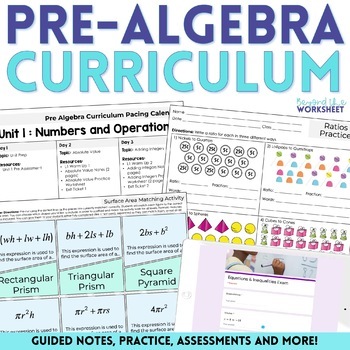Preview of Pre-Algebra Curriculum: Comprehensive, Engaging & Standards-Aligned