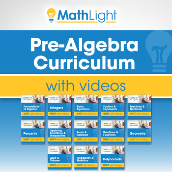 Preview of Pre Algebra Curriculum with Videos Bundle