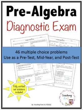 Preview of Pre Algebra Diagnostic Test