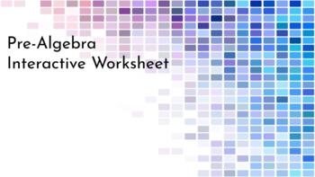 Preview of Pre-Algebra Digital Worksheet