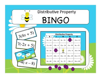 Preview of Pre-Algebra: Distributive Property BINGO Game