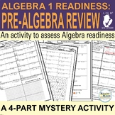 Pre-Algebra Review 4-part Mystery Activity Algebra 1 Readiness