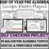 Pre Algebra End of Year Escape Room Bundle |Printable & Di