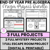 Pre Algebra End of Year Project Mega Bundle |Review Myster