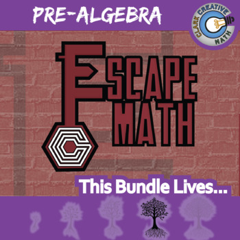 Preview of Pre-Algebra Escape Rooms Bundle - Printable & Digital Games