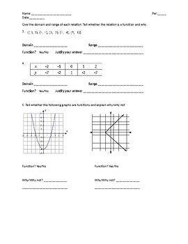 Pre-Algebra Functions Quiz by Ferguson Tutoring Center | TPT