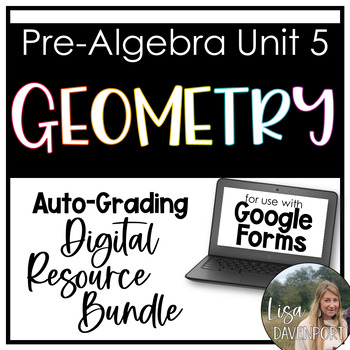 Preview of Pre Algebra Geometry Google Forms Bundle