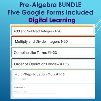 Preview of Pre-Algebra Google Form--Digital Learning--BUNDLE