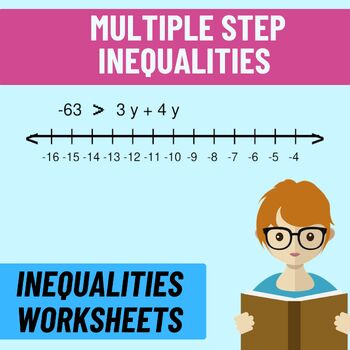 Preview of Pre-Algebra - Inequalities Worksheets: Exploring Multiple Step Inequalities