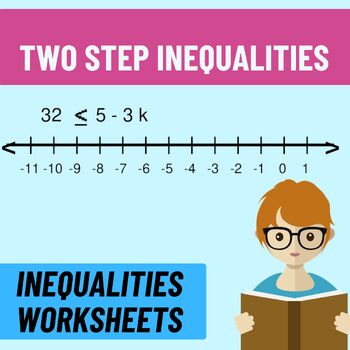 Preview of Pre-Algebra - Inequalities Worksheets: Exploring Two-Step Inequalities