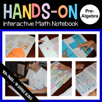 Preview of Pre-Algebra Interactive Math Notebook with Scaffolded Notes + Google Slides
