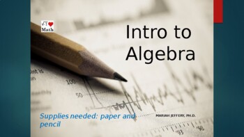 Preview of Pre-Algebra Intro to Variables Presentation - Animated w/ Examples - 2 Lessons