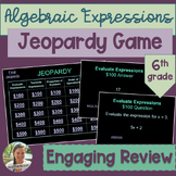 Pre-Algebra Jeopardy Algebraic Expressions Review Game for