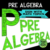 Pre Algebra Math Sign Classroom Decor