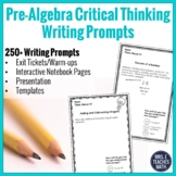 Pre-Algebra Middle School Writing in Math Prompts