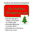 Pre-Algebra:  My Holiday Shopping List (Proportions and Percents)