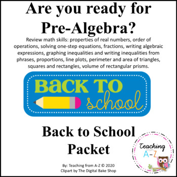 Preview of Pre-Algebra Readiness Packet