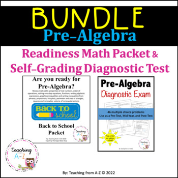 Preview of Pre-Algebra Readiness Packet and Diagnostic Test Bundle