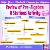 Pre-Algebra Review Stations- Activity - 8 Stations - Revie