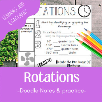 Preview of Pre-Algebra- Rotations-  Geometry Doodling Notes/Practice