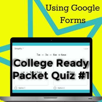 Preview of Pre-Algebra Skills Review Quiz - Google Forms
