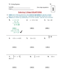 Pre Algebra - Solving 1 and 2 step equations