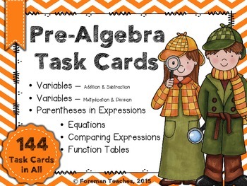 Preview of Pre-Algebra Task Cards