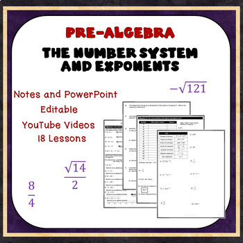 Preview of Pre-Algebra Unit 1 Rational Numbers and Exponents